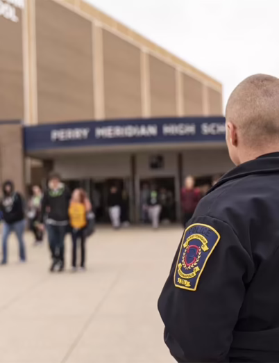 Police using radio on school campus