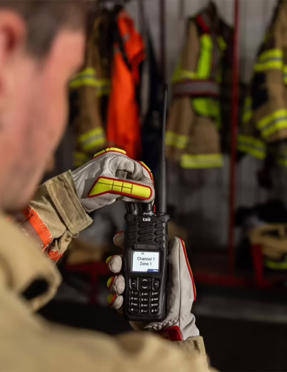 Tait two-way radio being used by fire department for public safety communications