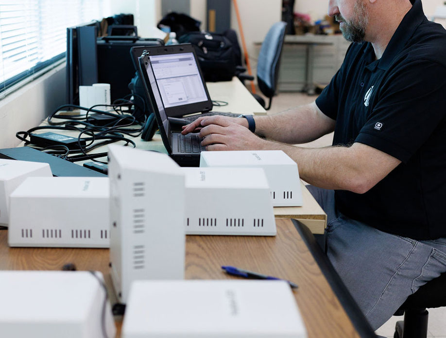 pmc employee checking pollconnect boxes